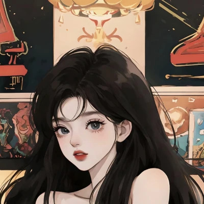 头像女生AI绘画图片