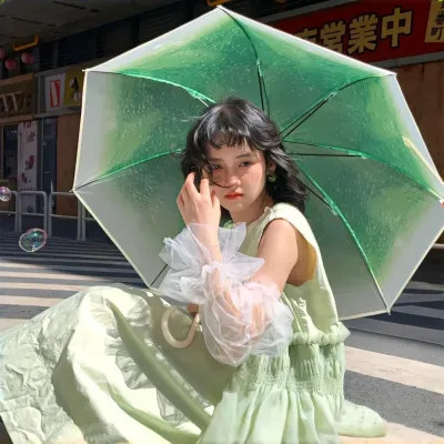 好看的绿色头像女生高清图片