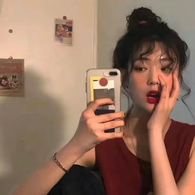 女生头像高清红色系