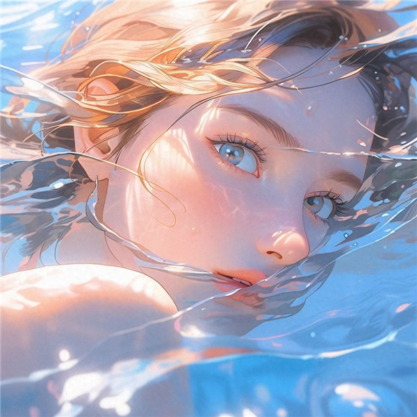 唯美治愈系心动的水下女生动漫头像图片