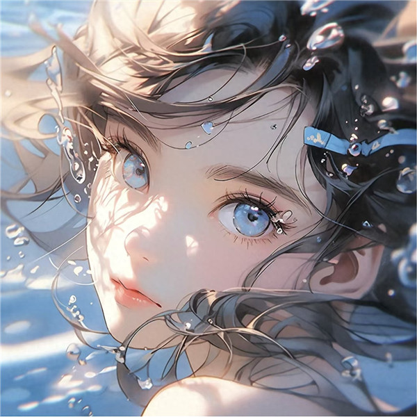 唯美治愈系心动的水下女生动漫头像图片