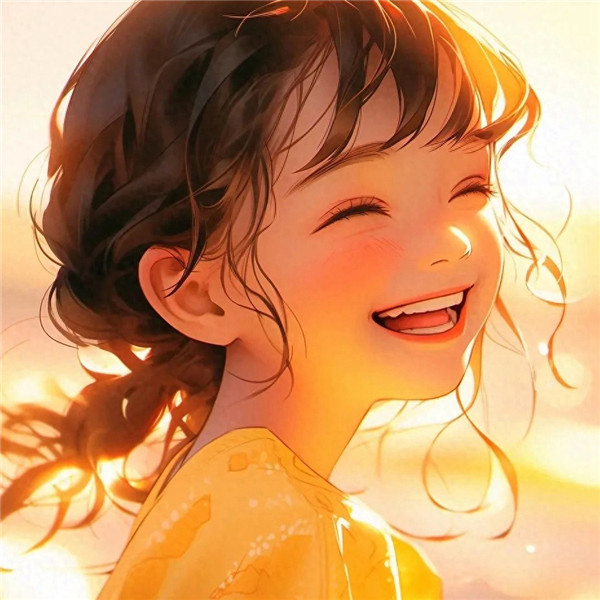 唯美暖色系微笑阳光女孩头像图片