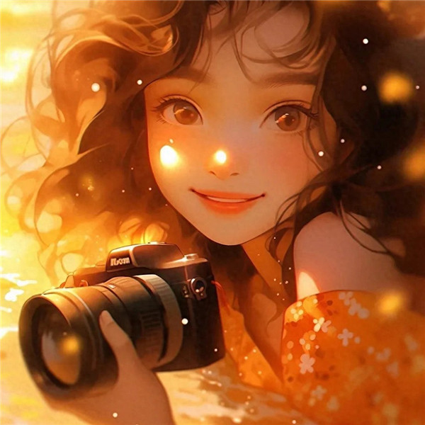 唯美暖色系微笑阳光女孩头像图片