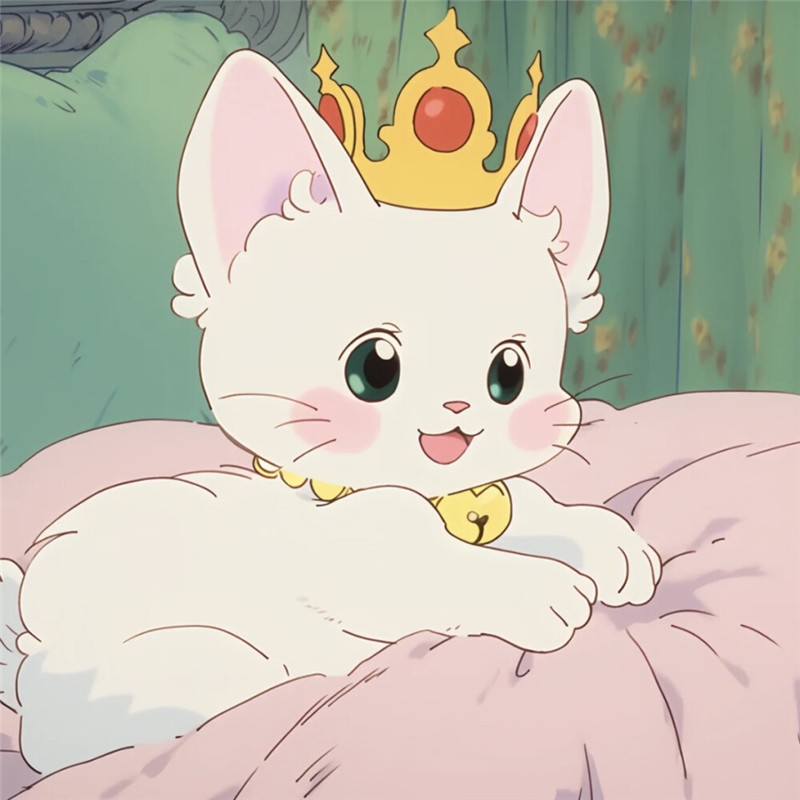 戴皇冠的可爱治愈系猫咪头像图片
