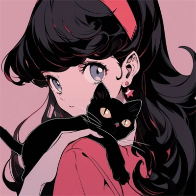 抱着猫的女孩动漫头像最新