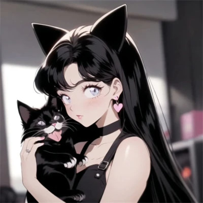 抱着猫的女孩动漫头像最新