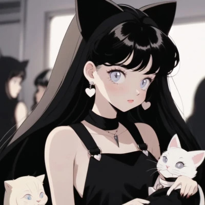 抱着猫的女孩动漫头像最新