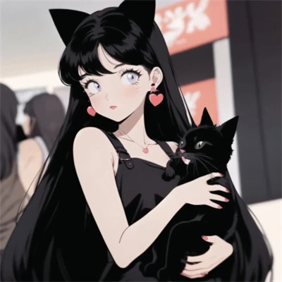 抱着猫的女孩动漫头像最新