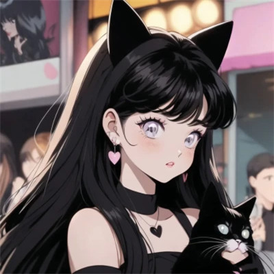 抱着猫的女孩动漫头像最新