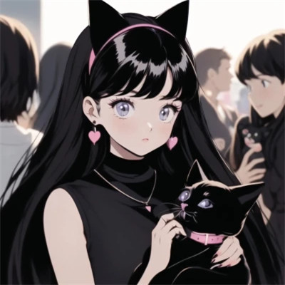 抱着猫的女孩动漫头像最新