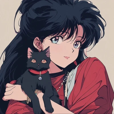 抱着猫的女孩动漫头像最新