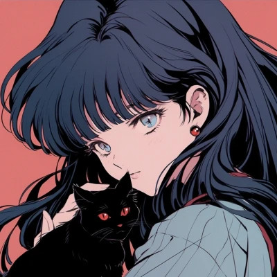 抱着猫的女孩动漫头像最新