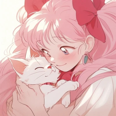 抱着猫的女孩动漫头像最新