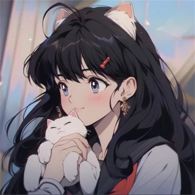抱着猫的女孩动漫头像最新
