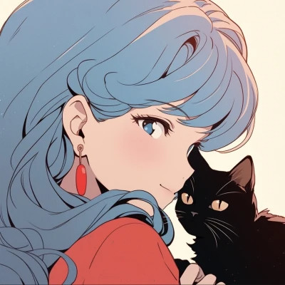 抱着猫的女孩动漫头像最新