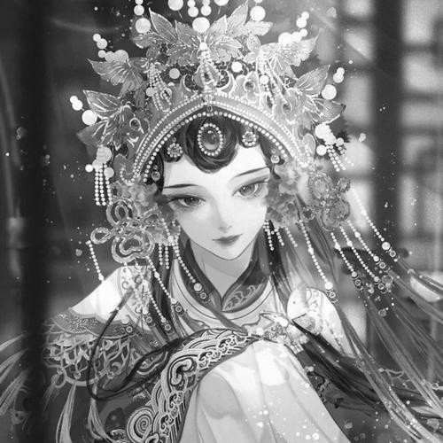 女生头像黑白图片2025最火爆