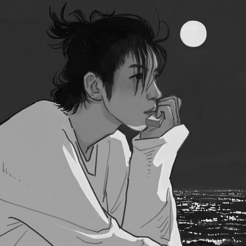 伤感黑白男生头像图片
