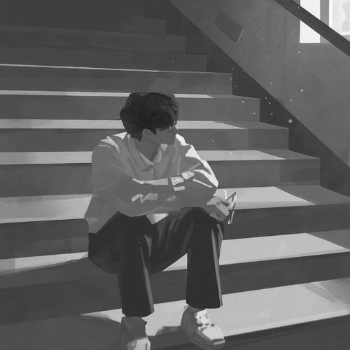 伤感黑白男生头像图片