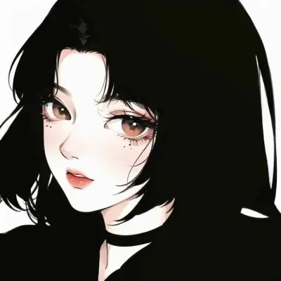复古漫画风女生头像高清图片