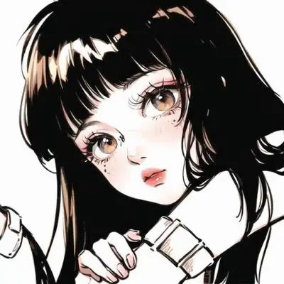 复古漫画风女生头像高清图片