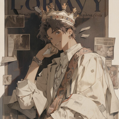 戴皇冠的旧漫男生头像图片