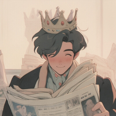 戴皇冠的旧漫男生头像图片