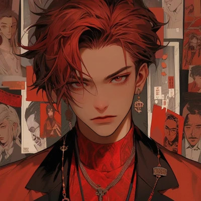 冷酷复古风旧漫男生头像