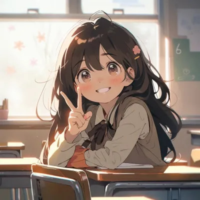 比剪刀手动漫情侣头像图片