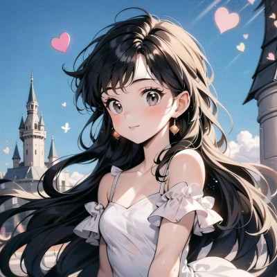 唯美长发女生动漫头像图片