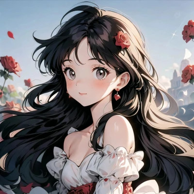 唯美长发女生动漫头像图片
