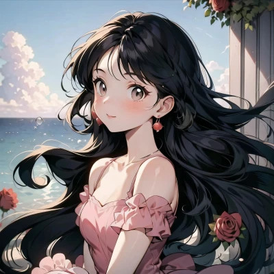 唯美长发女生动漫头像图片