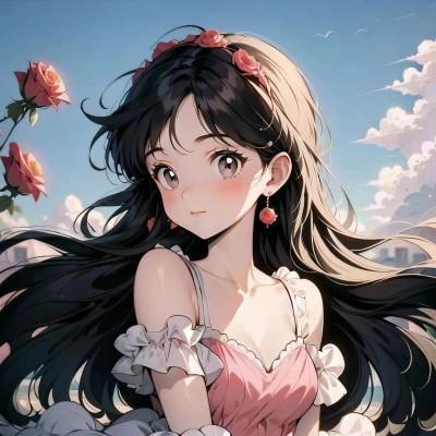 唯美长发女生动漫头像图片
