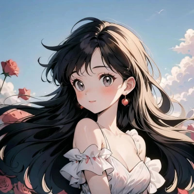 唯美长发女生动漫头像图片