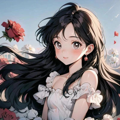 唯美长发女生动漫头像图片