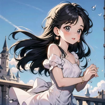 唯美长发女生动漫头像图片