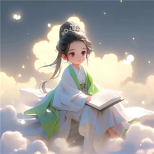 清新安静读书古风女生动漫头像图片
