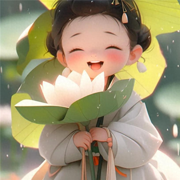 可爱清新治愈荷花女孩头像图片