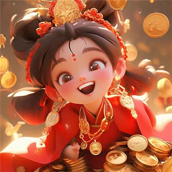 动漫女生可爱好运招财头像图片