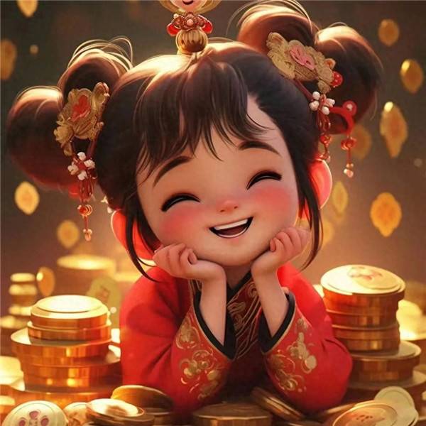 动漫女生可爱好运招财头像图片
