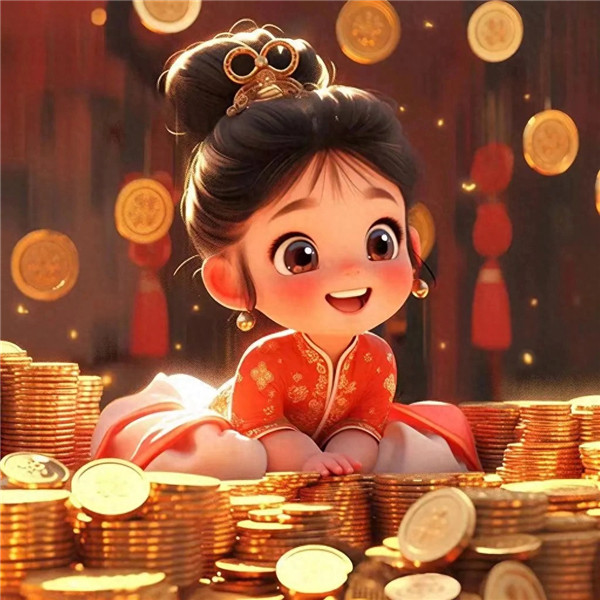 动漫女生可爱好运招财头像图片