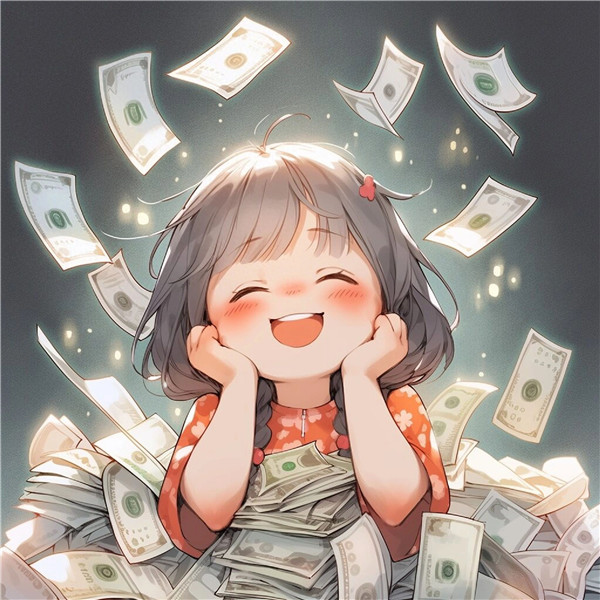 女生可爱好运搞钱头像图片