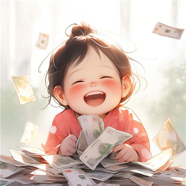 女生可爱好运搞钱头像图片