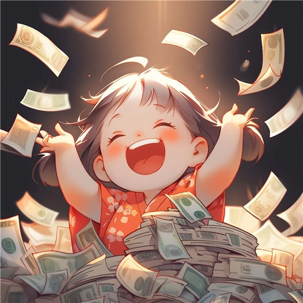 女生可爱好运搞钱头像图片