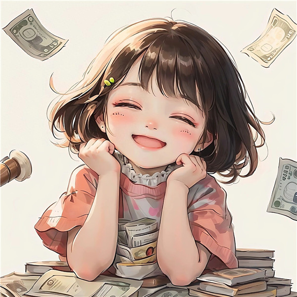 女生可爱好运搞钱头像图片