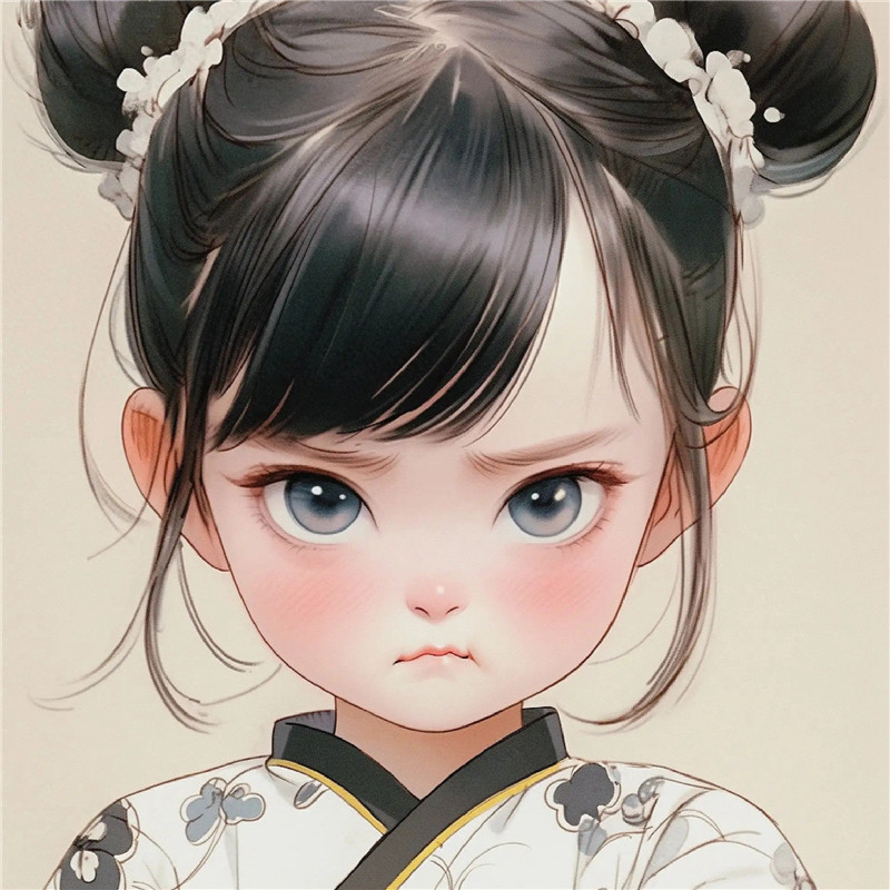 可爱生气动漫小女孩头像图片