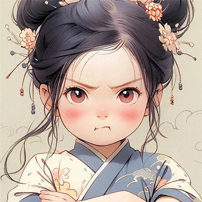 可爱生气动漫小女孩头像图片