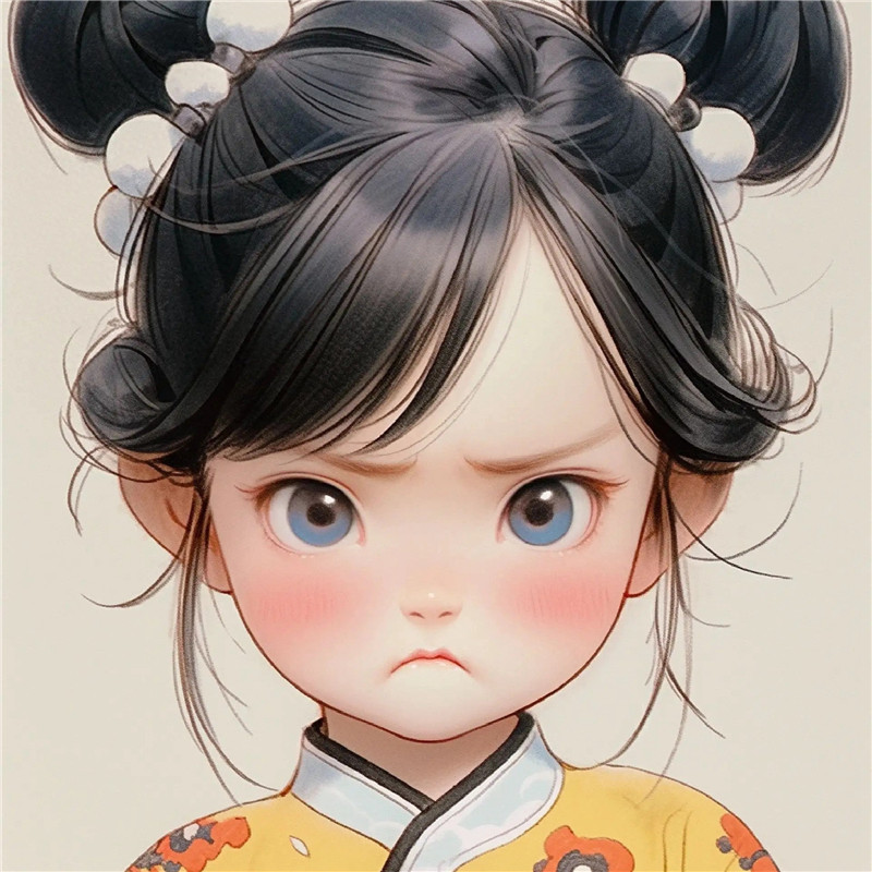 可爱生气动漫小女孩头像图片