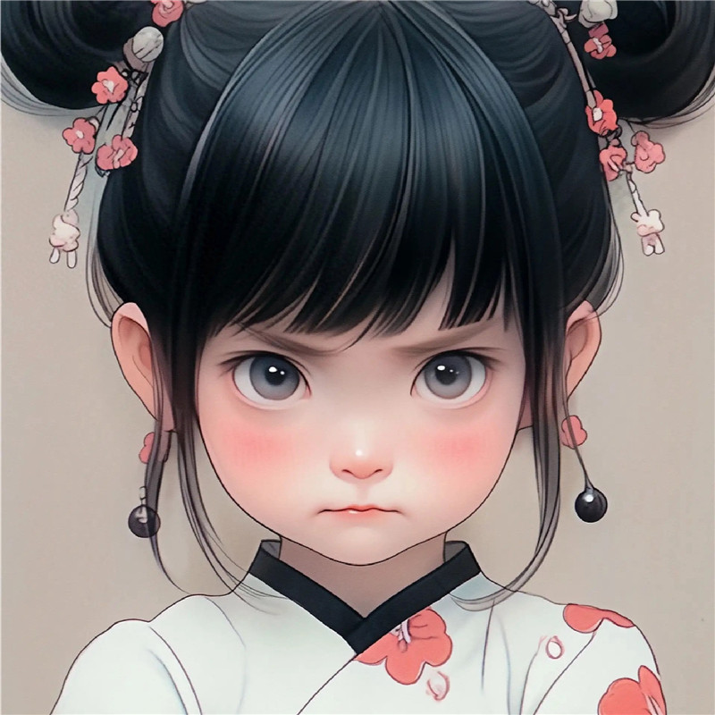 可爱生气动漫小女孩头像图片