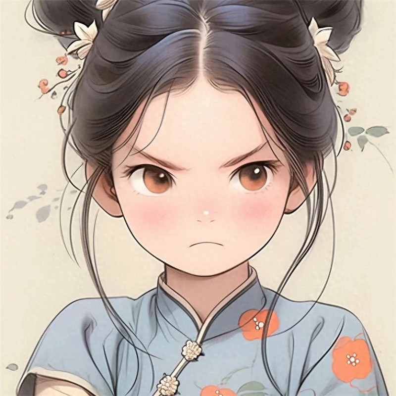 可爱生气动漫小女孩头像图片