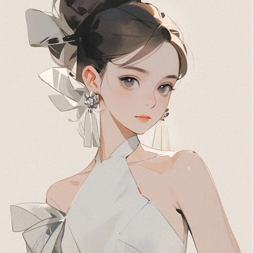 女生手绘干净又好看的气质头像图片
